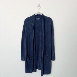 [Barefoot Dreams] Navy Blue Bamboo Chic Lite Knit Open Front Cardigan Sz Small S